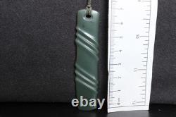 New Zealand Inanga Nephrite Jade Pendant by Alan Brown, Hawkes Bay, 2000, 7.7cm