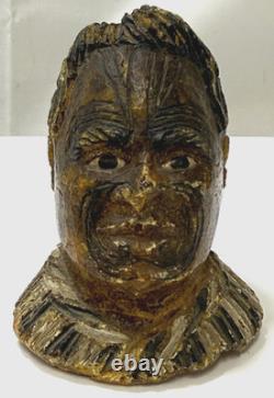 New Zealand Kauri Gum Similar to Amber Copal Carving Maori Warrior 19th Century