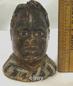 New Zealand Kauri Gum Similar to Amber Copal Carving Maori Warrior 19th Century