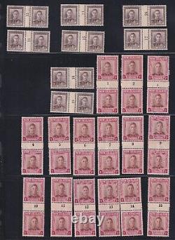 New Zealand King George VI Counter Coil Gutter Pairs Collection of Over 190