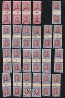 New Zealand King George VI Counter Coil Gutter Pairs Collection of Over 190