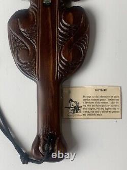 New Zealand, Kotate, Short wooden Weapon, Hand carved Beautiful, original