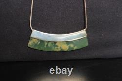 New Zealand Light Green Flower Jade Pendant Necklace Set in Sterling Silver 49cm