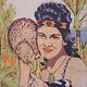 New Zealand Maori Girl & Kiwi Bird Tourist Souvenir Towel Vtg 1960s Lithograph