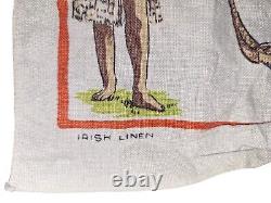 New Zealand Maori Girl & Kiwi Bird Tourist Souvenir Towel Vtg 1960s Lithograph