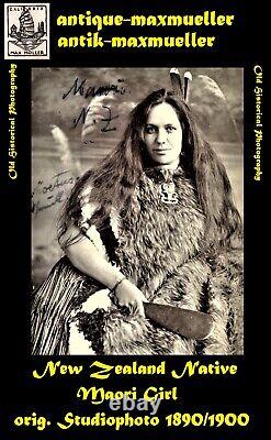 New Zealand Maori Girl orig Studiophoto 1890/1900s good size