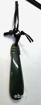 New Zealand Maori Nephrite Greenstone Pounamu Jade Mere Pendant 4 In. Length