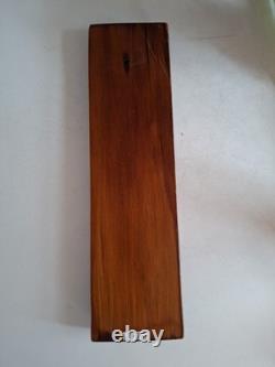 New Zealand Maori Tiki Wooden Timber Carved Wall Hanging Paua Shell Eyes 45 Cm