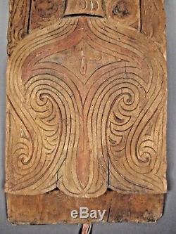 New Zealand Maori Traditional House Deity Face Wood carving ca. 19-20th century