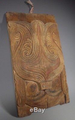 New Zealand Maori Traditional House Deity Face Wood carving ca. 19-20th century