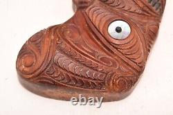 New Zealand Maori VTG MASK Carved Timber WOOD Warrior PANEL PACIFIC Plaque TIKI