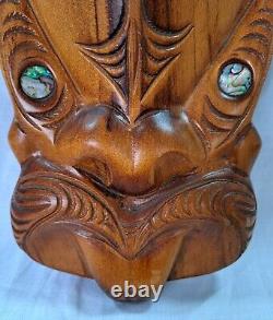New Zealand Maori Wall Art Wooden Carved Mask Wheku Tribal Traditional Craft