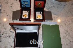 New Zealand Mint Disney Donald Duck & Mickey Mouse 1 Oz. $200 Gold Coins Set NIB