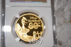 New Zealand Mint Disney Donald Duck & Mickey Mouse 1 Oz. $200 Gold Coins Set NIB