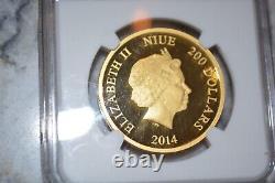 New Zealand Mint Limited 2014 Disney Daisy Duck 1 Oz. $200 Cameo Gold Coin, NIB