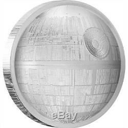 New Zealand Mint Star Wars Death Star Ultra High Relief 2 Oz Silver Coin