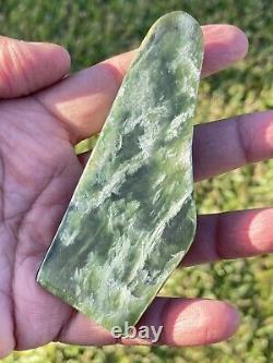 New Zealand Nephrite Greenstone MAORI Pounamu MARSDEN Jade 2 OFFCUTS 100 & 80 mm