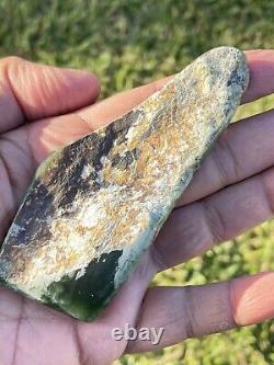New Zealand Nephrite Greenstone MAORI Pounamu MARSDEN Jade 2 OFFCUTS 100 & 80 mm