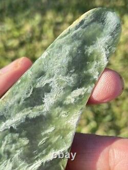 New Zealand Nephrite Greenstone MAORI Pounamu MARSDEN Jade 2 OFFCUTS 100 & 80 mm