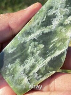 New Zealand Nephrite Greenstone MAORI Pounamu MARSDEN Jade 2 OFFCUTS 100 & 80 mm