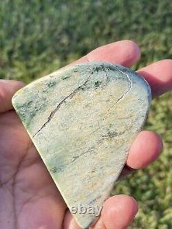 New Zealand Nephrite Greenstone MAORI Pounamu MARSDEN Jade 2 OFFCUTS 100 & 80 mm