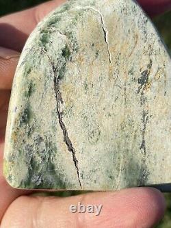 New Zealand Nephrite Greenstone MAORI Pounamu MARSDEN Jade 2 OFFCUTS 100 & 80 mm