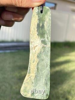 New Zealand Nephrite Greenstone MAORI Pounamu MARSDEN Jade OFFCUT Pendant 100mm