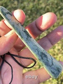 New Zealand Nephrite Greenstone MAORI Pounamu MARSDEN Jade OFFCUT Pendant 100mm