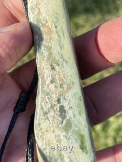 New Zealand Nephrite Greenstone MAORI Pounamu MARSDEN Jade OFFCUT Pendant 103mm