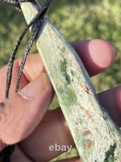 New Zealand Nephrite Greenstone MAORI Pounamu MARSDEN Jade OFFCUT Pendant 103mm