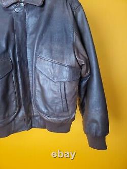 New Zealand Outback Leather Bomber Jacket Mens sz M brown Cooper Collection VTG