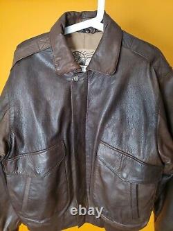 New Zealand Outback Leather Bomber Jacket Mens sz M brown Cooper Collection VTG