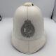 New Zealand Police Helmet With Emblem White Vintage Mountcastle Pty Obsolete