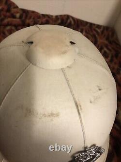 New Zealand Police Helmet With Emblem White Vintage Mountcastle Pty Obsolete