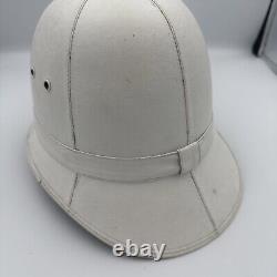 New Zealand Police Helmet With Emblem White Vintage Mountcastle Pty Obsolete