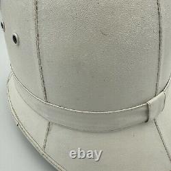New Zealand Police Helmet With Emblem White Vintage Mountcastle Pty Obsolete