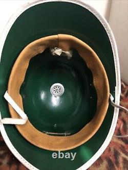New Zealand Police Helmet With Emblem White Vintage Mountcastle Pty Obsolete