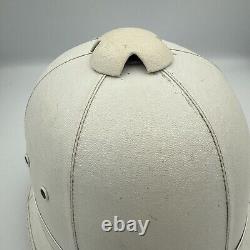 New Zealand Police Helmet With Emblem White Vintage Mountcastle Pty Obsolete