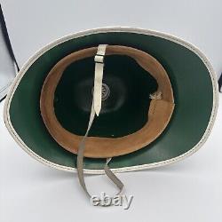 New Zealand Police Helmet With Emblem White Vintage Mountcastle Pty Obsolete