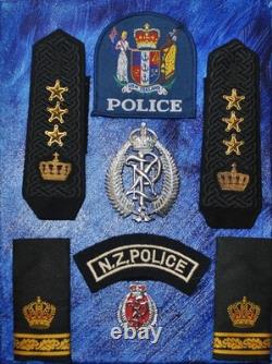 New Zealand Police Helmet with 2 Shoulder Boards