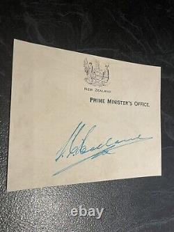 New Zealand Prime Minister Sidney Holland signed autograph signature