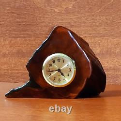 New Zealand Rare Collectibl Wooden MantleClock handcrafted Swamp Kauri Creation