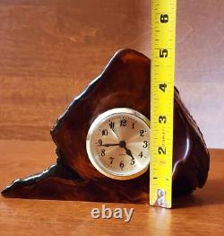 New Zealand Rare Collectibl Wooden MantleClock handcrafted Swamp Kauri Creation