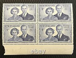 New Zealand Royal Visit Mint 4 Stamps Block Queen Elizabeth II Duke Of Edinburgh
