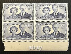 New Zealand Royal Visit Mint 4 Stamps Block Queen Elizabeth II Duke Of Edinburgh