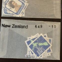 New Zealand Stamp Lot In Glassines