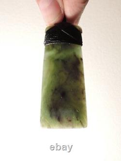 New Zealand TOTOWEKA Nephrite Jade Maori Pounamu Greenstone TOKI PURPLE SPOTS