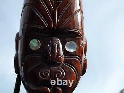 New Zealand Tiki Maori Wooden Warrior Statue 1976 approx