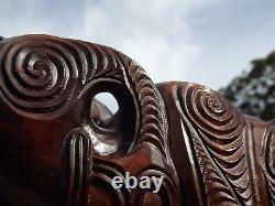 New Zealand Tiki Maori Wooden Warrior Statue 1976 approx