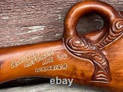 New Zealand Wahaika Maori Patu Club Wood Hand Carved Ruihana Rotorua